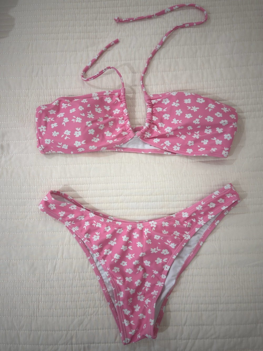 Pink Floral Two-Piece Bikini Set